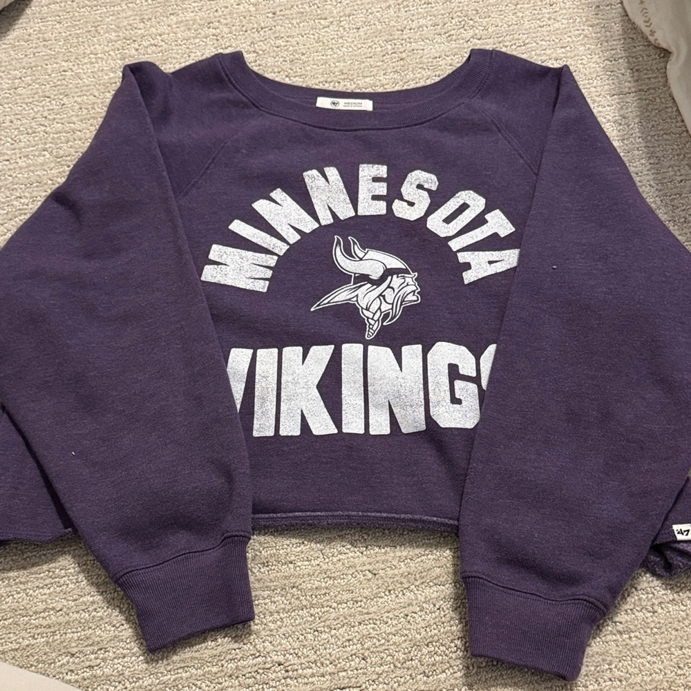 47 Brand Purple Sweatshirt with White Lettering